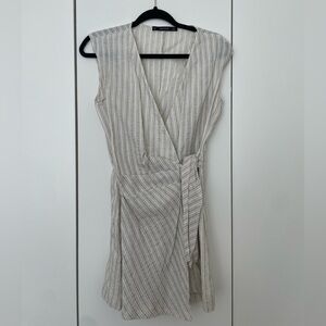 Striped romper with tie front